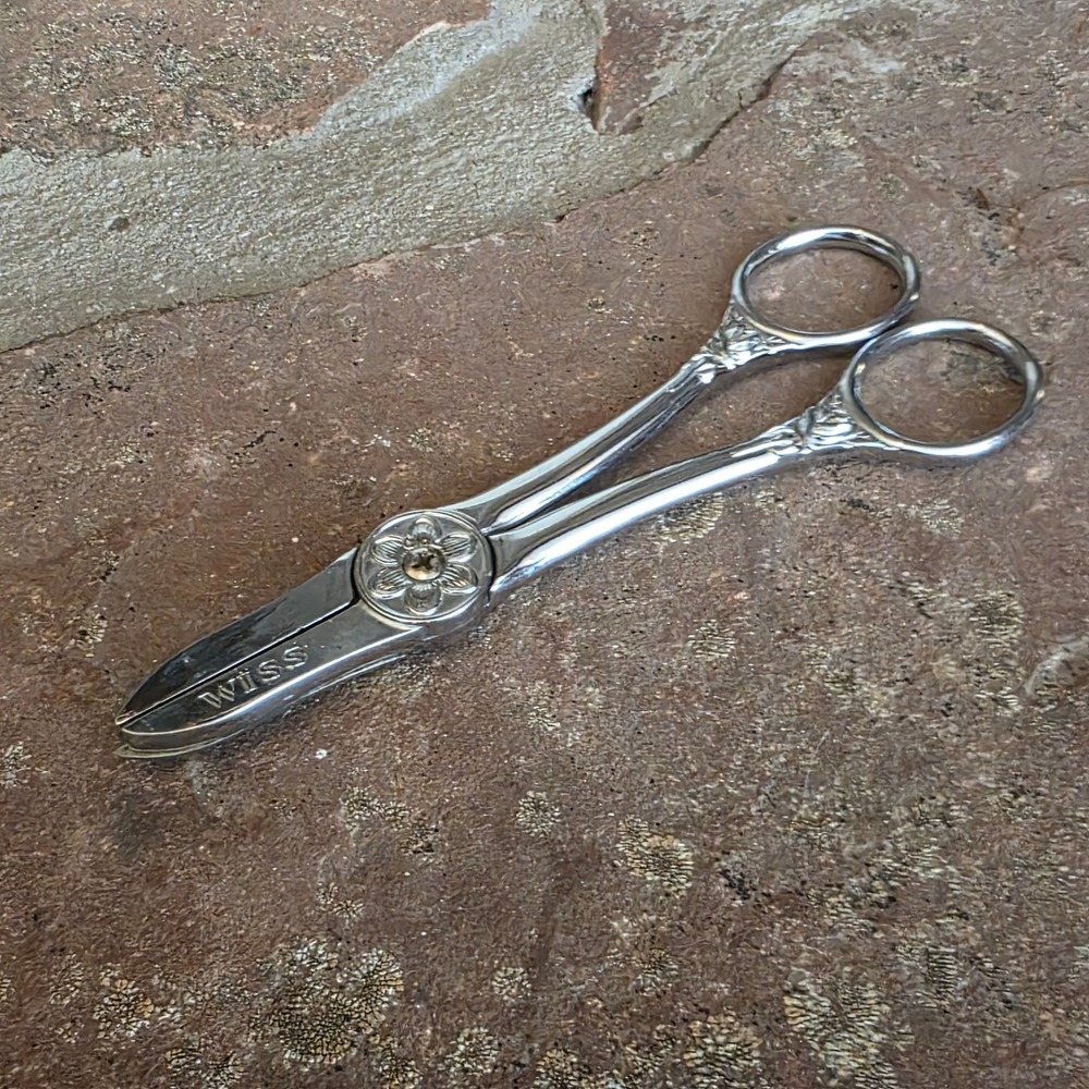 Vintage Wiss FH4 Flower Shears Cut and Hold Scissors Chrome Floral Newark NJ USA